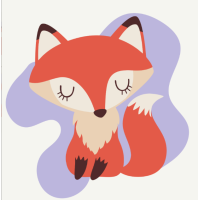 Розпис на полотні "Сонлива лисичка" MBS024  Brushme 20х20 см