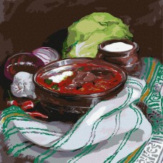 Картина за номерами "Обід у бабусіі" ©ksy_bersan Ідейка KHO5652 40х40 см