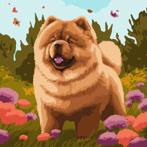 Картина по номерам "Очаровательный чау-чау" KHO6548 40х40 см