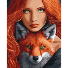 Картина по номерам "Огненная лиса" ©art_selena_ua Идейка KHO8320 40х50 см