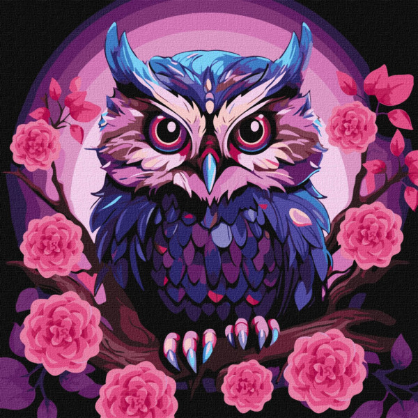 Картина по номерам "Фиолетовая совушка" KHO6563 40х40см