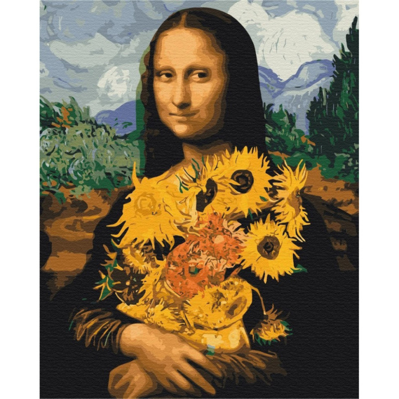 Картина по номерам "Мона Лиза с подсолнухами" BS51605, 40x50 см