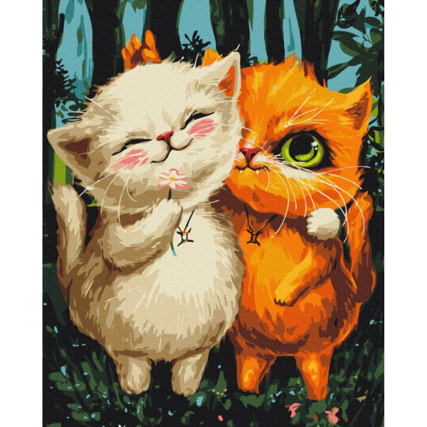 Картина за номерами "Котики Близнюки" ©Маріанна Пащук BS54086, 40x50 см