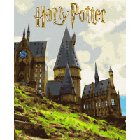 Картина по номерам "Harry Potter: Пейзаж Хогвартса" KHO5232 с красками металлик 40x50 см