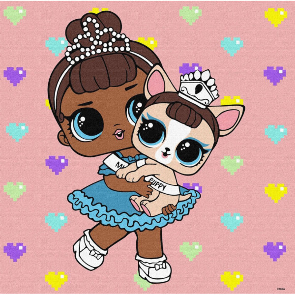 Картина за номерами "L.O.L. Surprise! TroopSurprise Miss Baby With Miss Puppy" KHO6291, 40х40 см