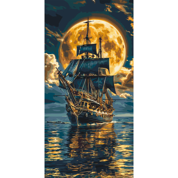 Картина по номерам "Корабль в море" LW5108, 40х80 см