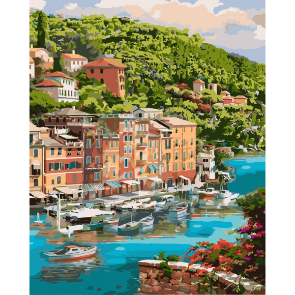 Картина по номерам. "Живописная бухта" KHO2273, 40х50 см