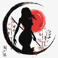 Картина по номерам "Дочь Японии" Идейка KHO5056 40х40 см