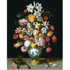 Картина по номерам "Цветочная симфония" ©Ambrosius Bosschaert de Oude Идейка KHO3210 40х50 см