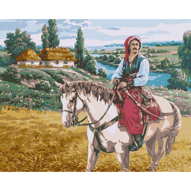 Картина за номерами "Козак" ©Сергій Лобач Ідейка KHO4971 40х50 см