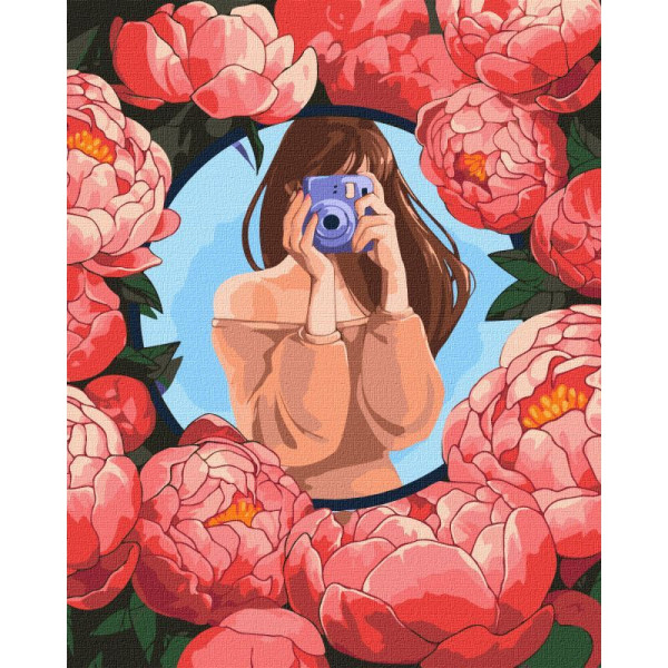 Картина за номерами "Квіткове селфі" ©Kira Corporal Ідейка KHO4979 40х50 см
