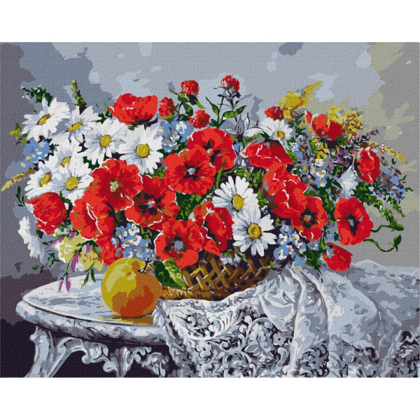 Картина за номерами "Натюрморт з маками" ©Олександр Закусилов Ідейка KHO3120 40х50 см