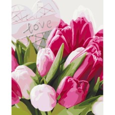 Картина за номерами  "Тюльпани з любов'ю" Brushme BS51324 40х50 см