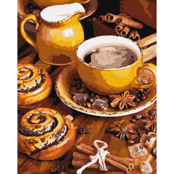 Картина по номерам "Кофейное наслаждение" Идейка KHO5667 40х50 см