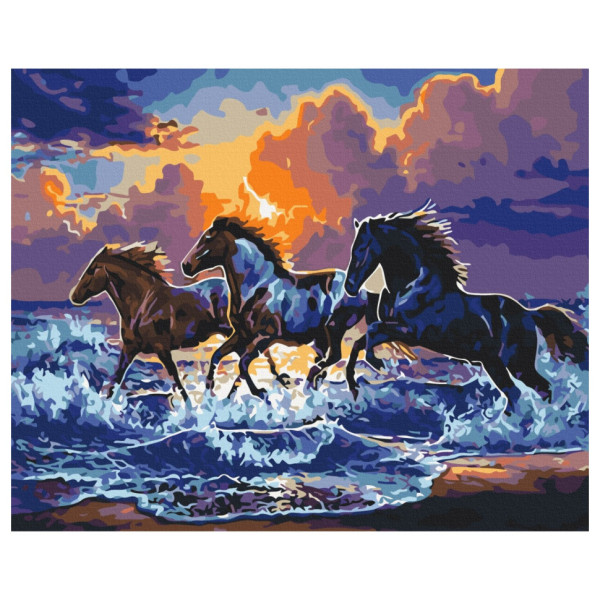 Картина за номерами "Табун чорних скакунів" Brushme BS34306 40х50 см