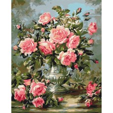 Картина за номерами "Букет піоновидних троянд" Brushme BS51968 40х50 см