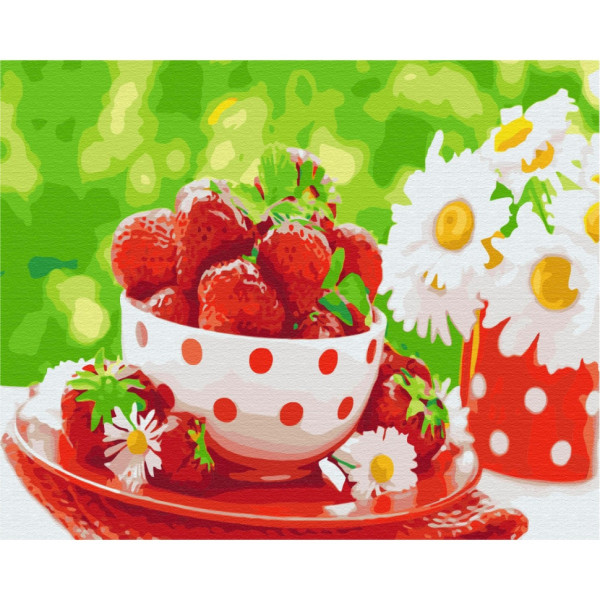 Картина за номерами "Полуничний перекус" Brushme BS31952 40х50 см