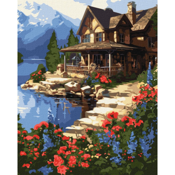 Картина за номерами "Будиночок біля моря" ©art_selena_ua KHO6325 40х50 см Ідейка