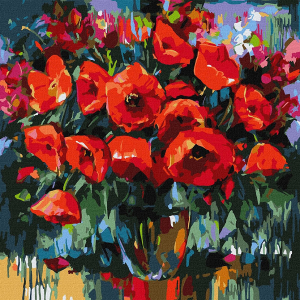 Набор картин по номерам 2 в 1 Идейка "Цветущая красота" 40х50 KHO2596 и "Маковая нежность" 40х40 KHO3231