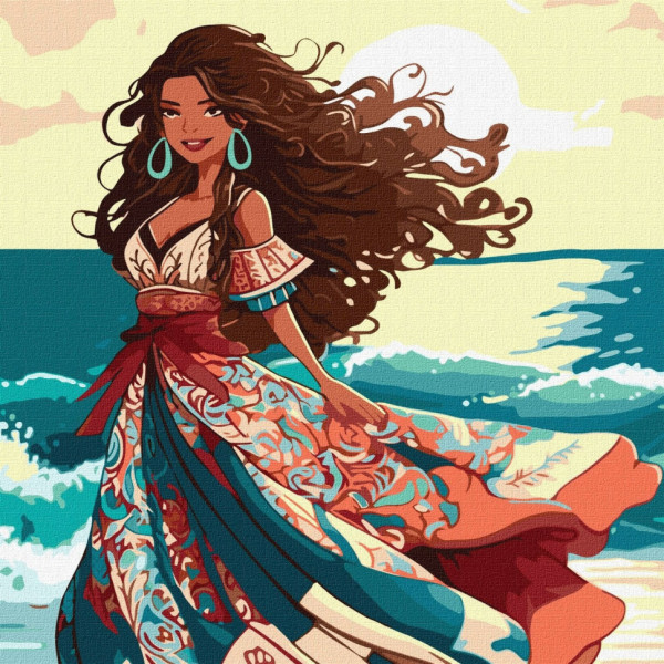 Картина по номерам "Красавица на побережье" ©art_selena_ua KHO8332 40х40 см