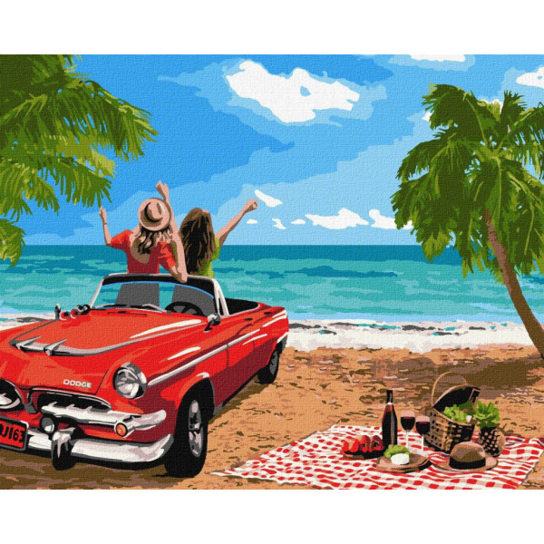 Набір картин за номерами 2 в 1 "Подорож з подругою" 40х50 KHO4758 та "Граціозна краса" 40х40 KHO4297