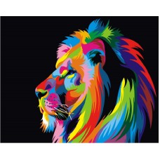 Картина за номерами. Brushme "Райдужний лев" GX3973, 40х50 см