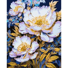 Картина за номерами "Елегантні квіти з фарбами металік extra" KHO3259 40х50см