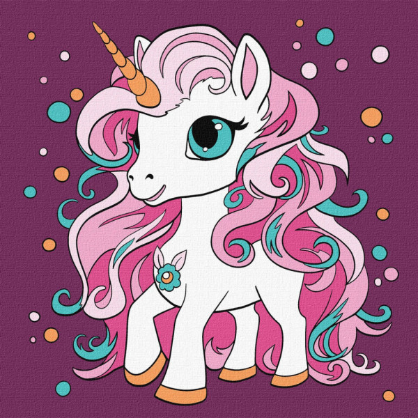 Картина по номерам "Волшебная единорожка" KHO6108 25х25см