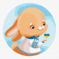 Картина по номерам "Зайка" KHO2405 30х30 см