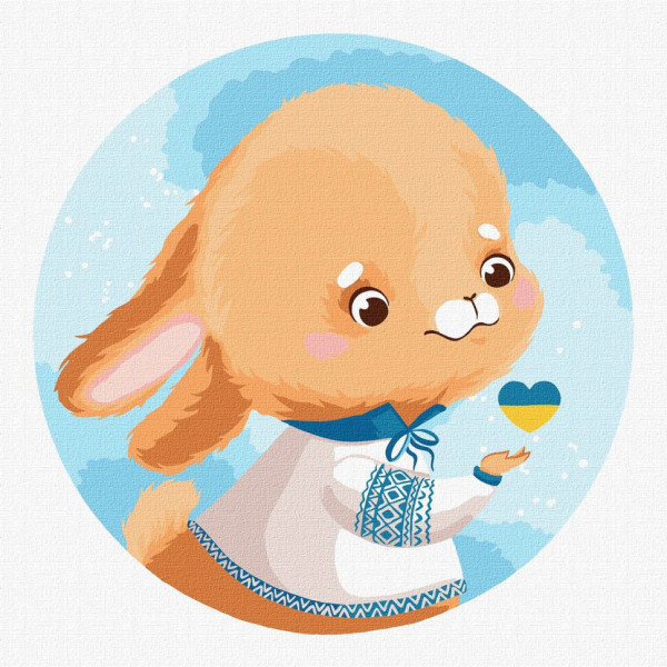 Картина по номерам "Зайка" KHO2405 30х30 см