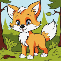 Картина по номерам "Пушистая лиса" KHO6113 25х25 см