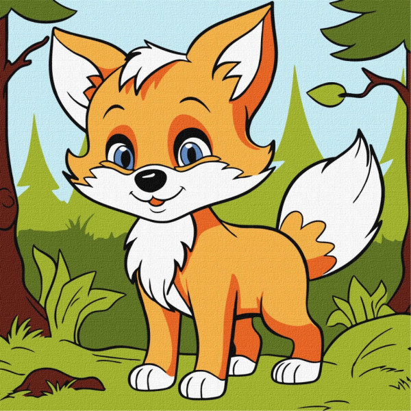 Картина за номерами "Пухнаста лисиця" KHO6113 25х25 см