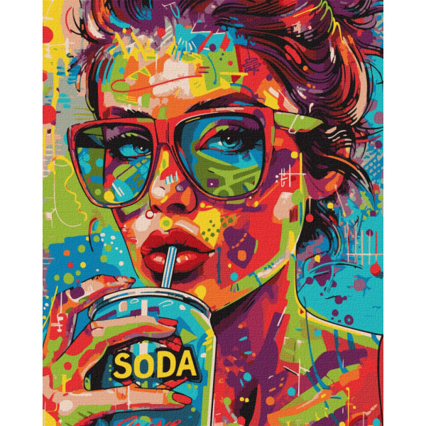 Картина за номерами "Дівчина з содовою" KHO5126, 40х50 см