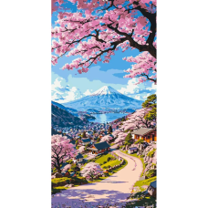 Картина по номерам "Красота японской сакуры" LW5141, 40х80 см