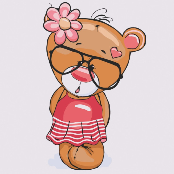 Картина за номерами "Сором’язливе ведмежа" 15061-AC 30x30 см