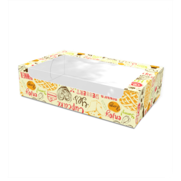Картонная коробка для сладостей "Макси", светлая
