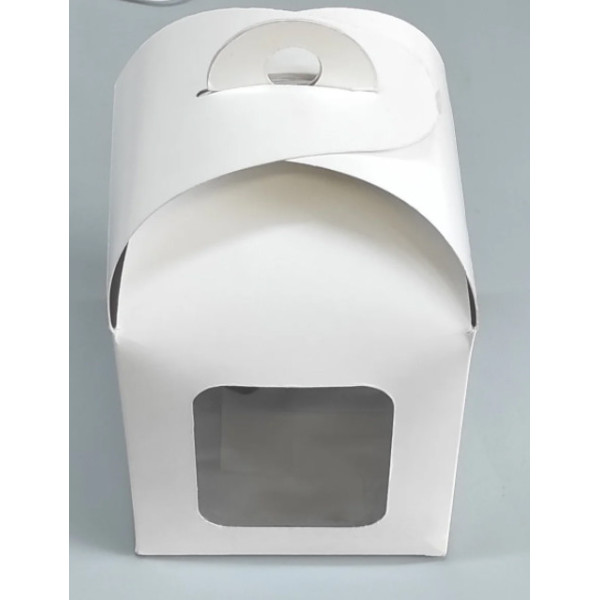 Коробка для паски 120х120х150 мм крейдована біла KPP10