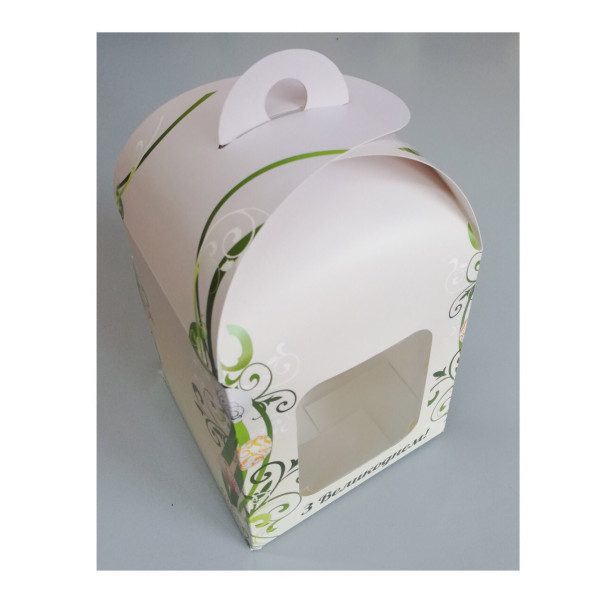 Коробка для пояса 120х120х150 мм мелованная белая с принтом KPP4