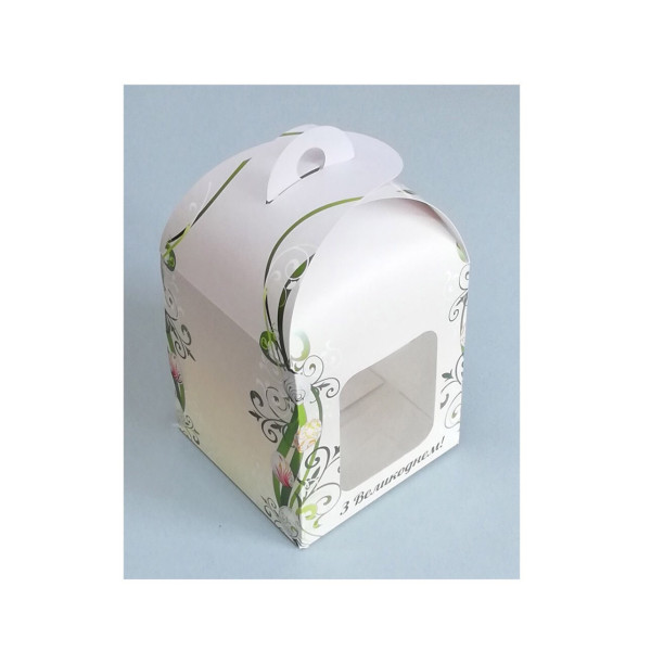 Коробка для пояса 120х120х150 мм мелованная белая с принтом KPP4