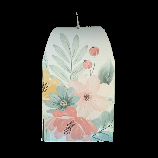 Коробка для паски 120х120х150 мм крейдована біла з принтом KPP12