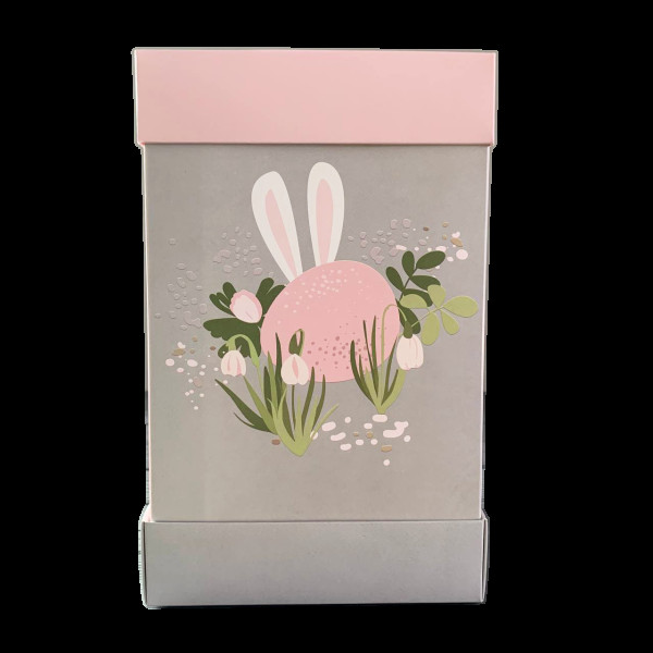 Коробка для паски 150х150х245 мм крейдована біла з принтом (3 частини) KPP15