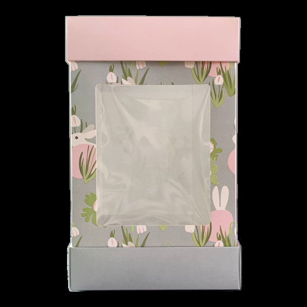 Коробка для паски 150х150х245 мм крейдована біла з принтом (3 частини) KPP15