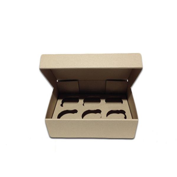 Коробка для капкейків, кексів та мафінів 6 шт 247*170*80 (Бурий)