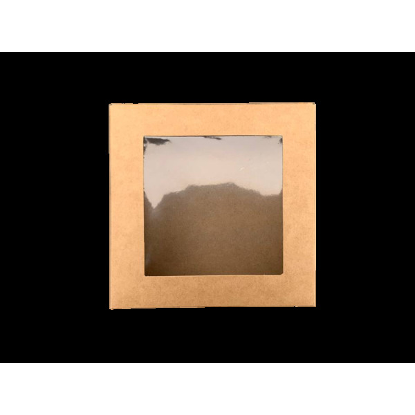 Коробка для тістечок 130х130х60 мм бура