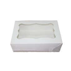Коробка для капкейків, кексів та мафінів 1 шт 250*170*80 (з віконцем) мм.
