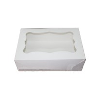 Коробка для кондитерських виробів (капкейків, кексів та мафінів) 330х255х110 (з віконцем) мм.
