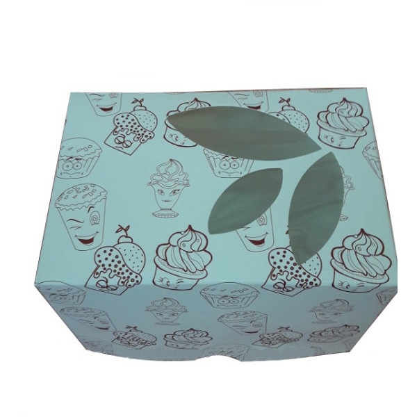 Коробка для капкейків, кексів та мафінів 1 шт 120х85х90 мм. з принтом.