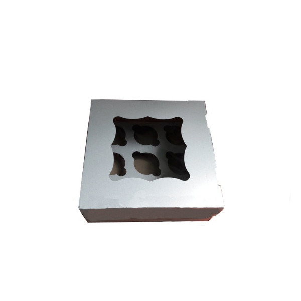 Коробка для капкейків, кексів та мафінів 6 шт 250*170*80 мм. (з віконцем)