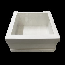 Коробка картона з вікном на пять кексів 260х260х120 мм Біла (з трьох частин) KPBT2(KPBT2)