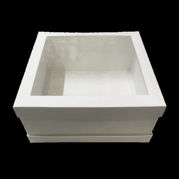 Коробка картона з вікном на пять кексів 260х260х120 мм Біла (з трьох частин) KPBT2(KPBT2)